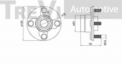 TREVI AUTOMOTIVE wb2295 -  Комплект подшипника ступицы колеса